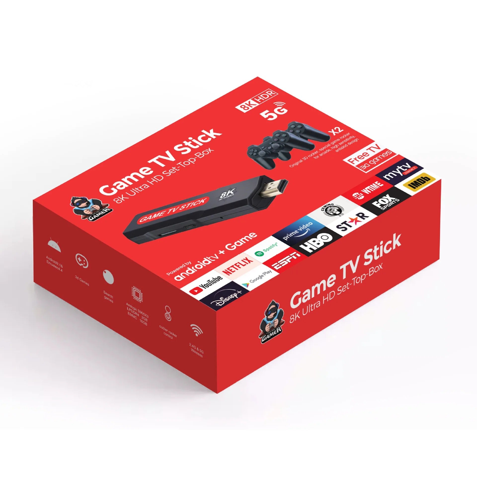 Game TV Stick 8K HDR con 2 Mandos Inalámbricos