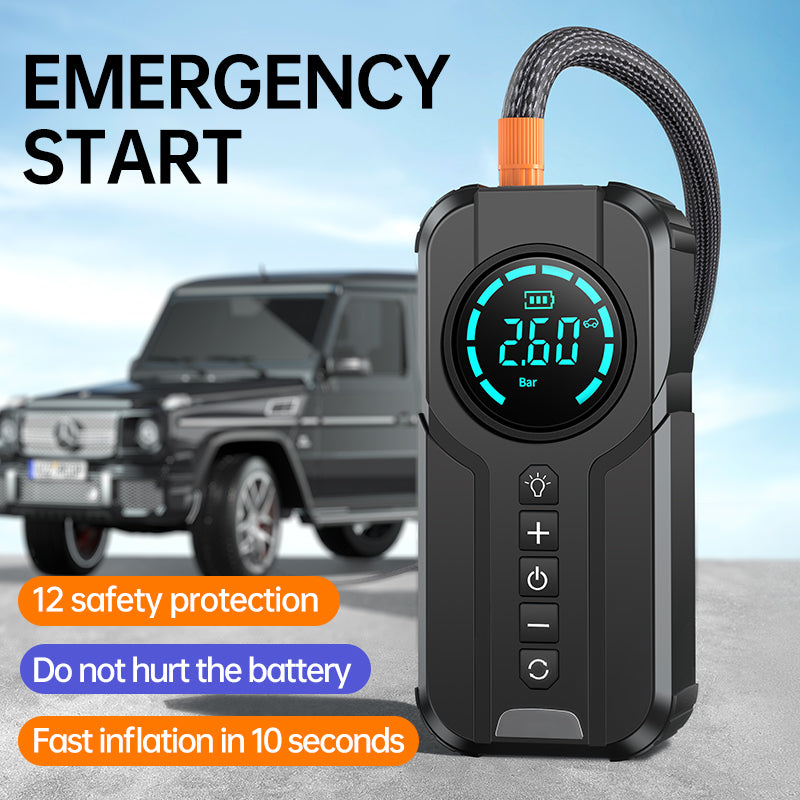 Arrancador Portátil 12V 600A con Compresor de Aire