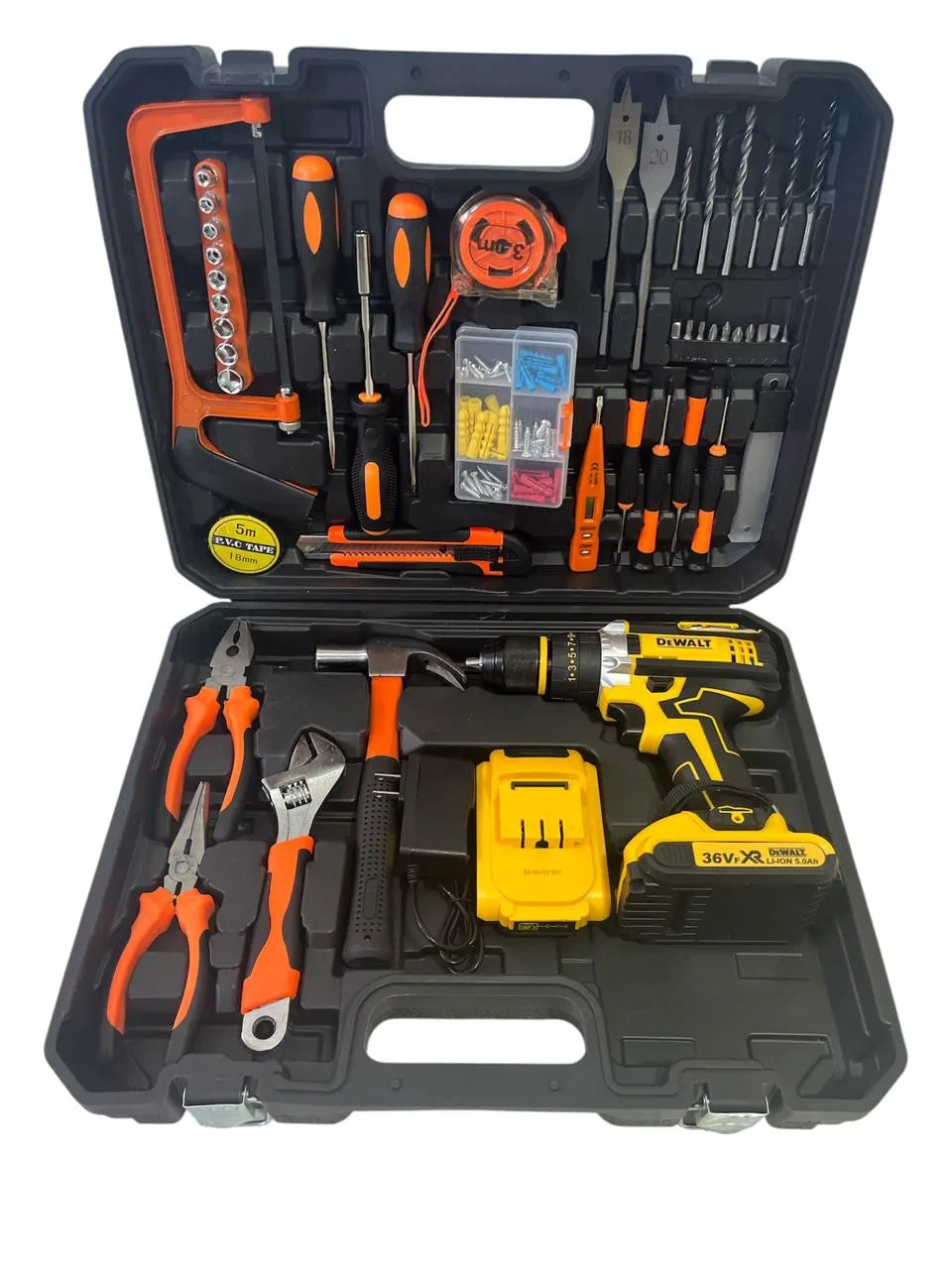 Taladro Inalámbrico 36V – 2 Baterías, Maletín y 34 Accesorios