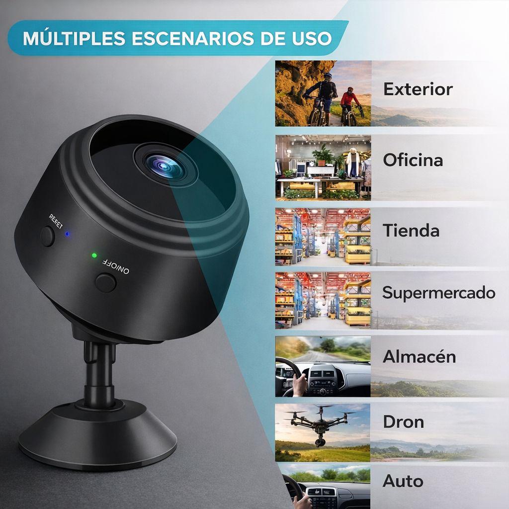 Mini Cámara Espía A9 | Seguridad HD con Wi-Fi, Visión Nocturna y Detección de Movimiento