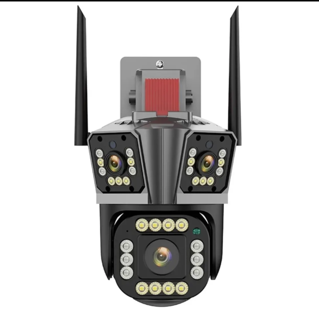 Cámara de Seguridad IP V380 Triple Lente | PTZ 360° HD 1080P con Visión Nocturna y Audio Bidireccional