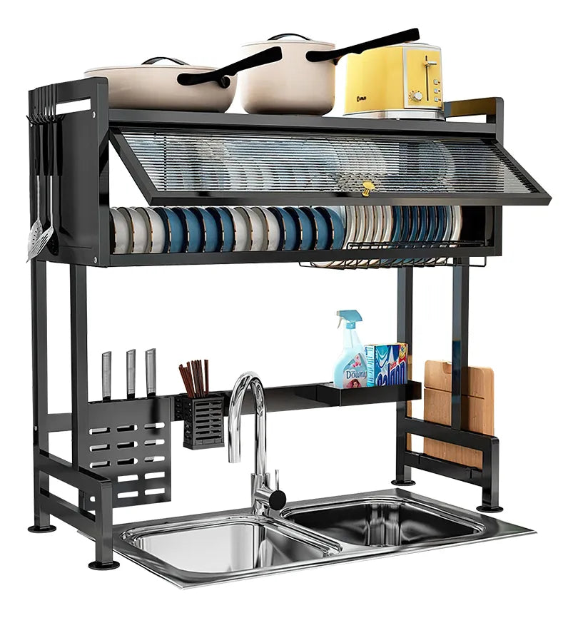 Organizador de Loza Doble Puerta 65 cm – Escurridor Metálico para Cocina