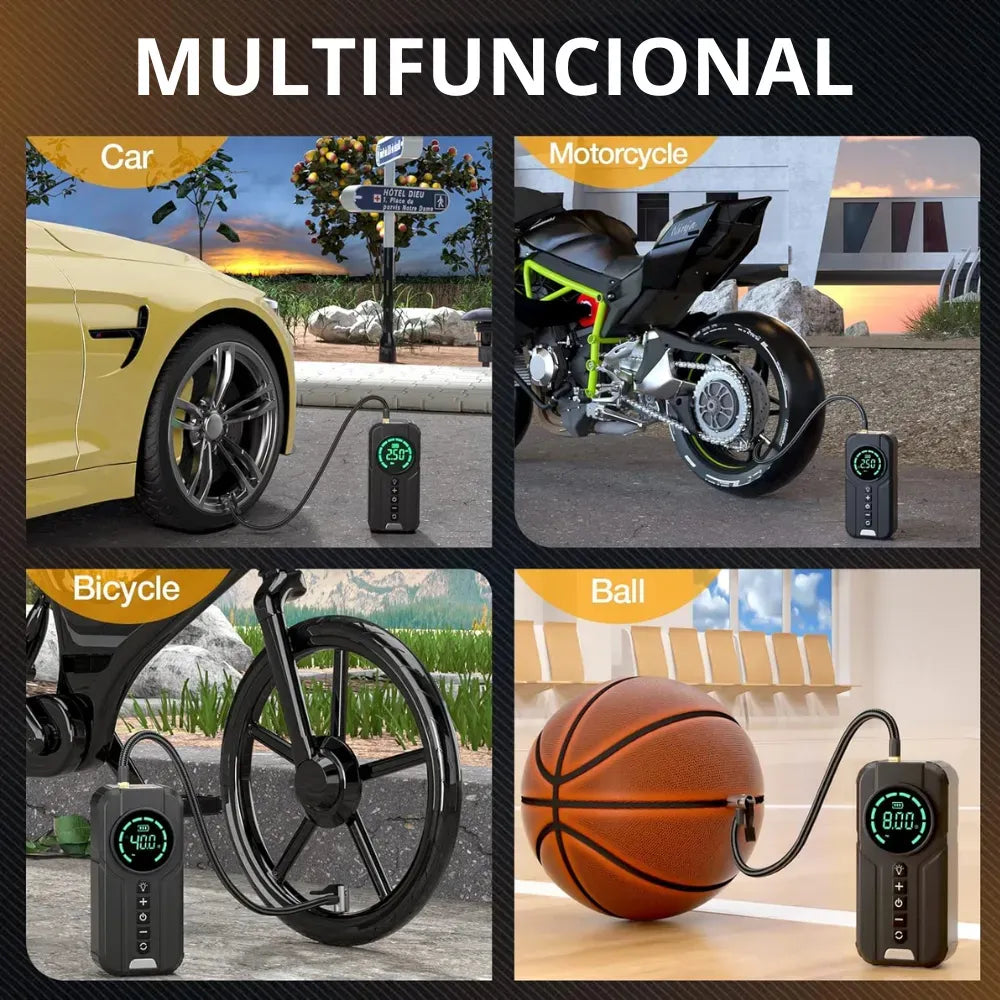 Arrancador Portátil 12V con Compresor de Aire – 8000mAh, 600A, 150 PSI