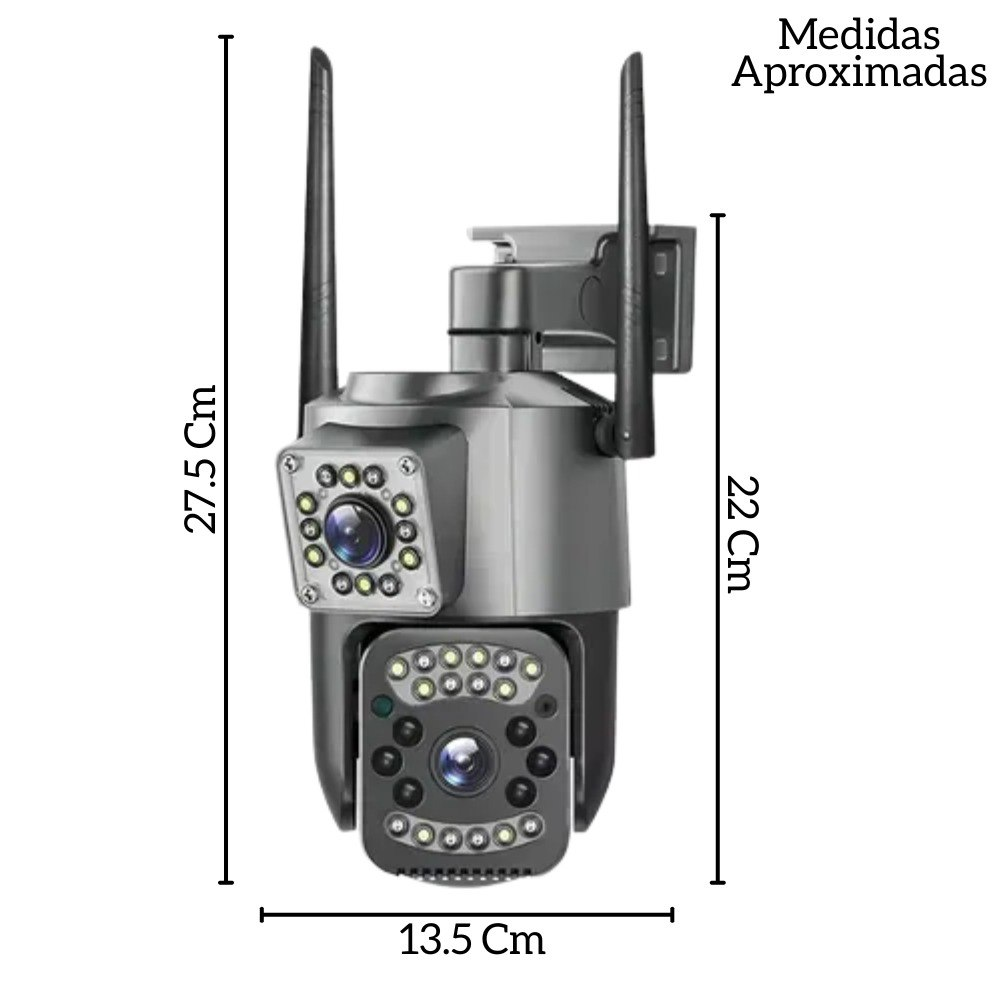 Cámara de Seguridad WiFi Doble Lente 360° con Alarma
