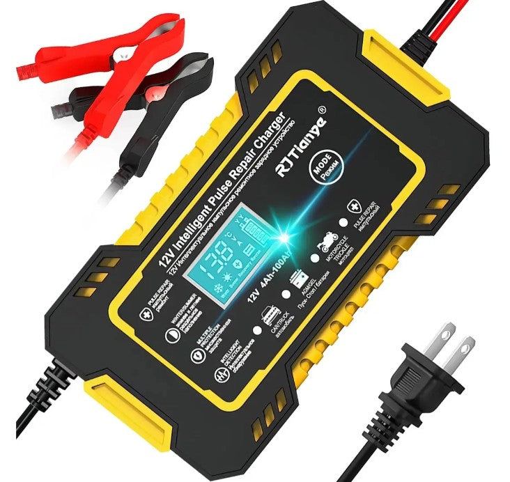 Cargador inteligente de baterías 12 V y 24 V para carro y moto