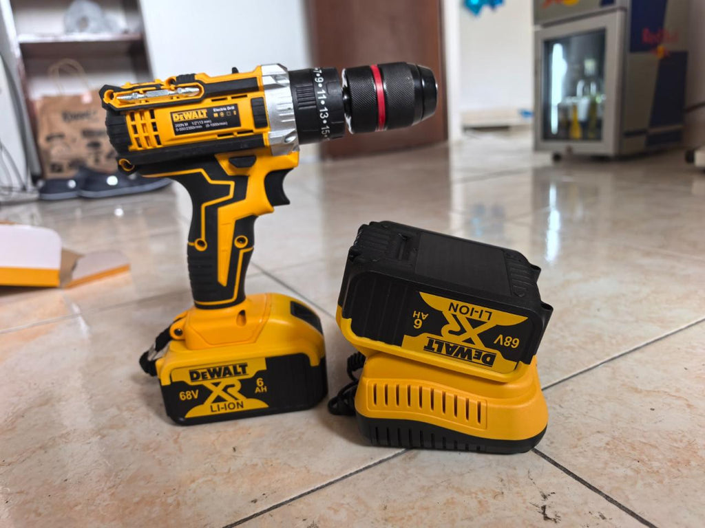Taladro Inalámbrico 68V con 2 Baterías y Kit de Herramientas