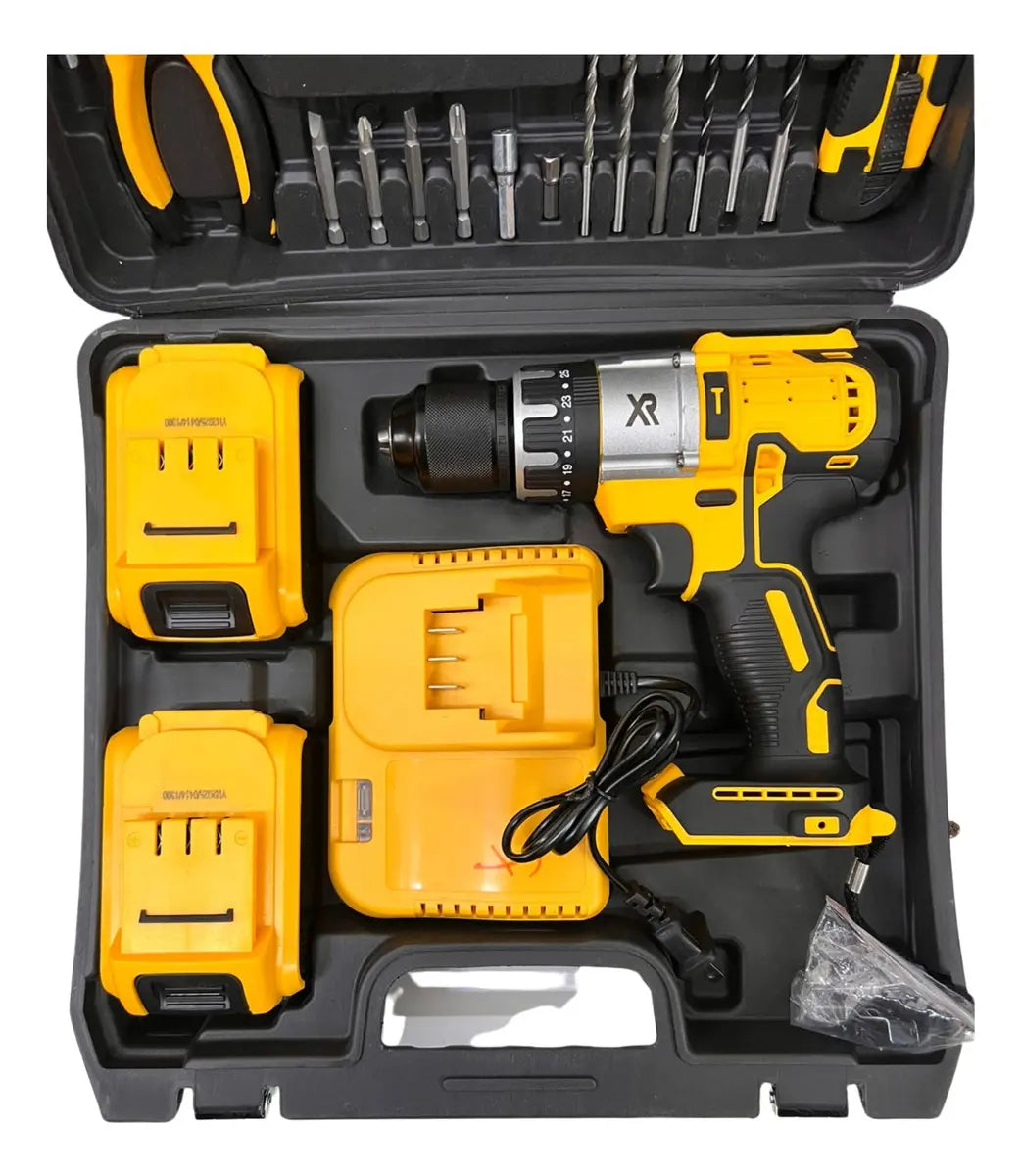 Taladro Inalámbrico 68V con 2 Baterías y Kit de Herramientas