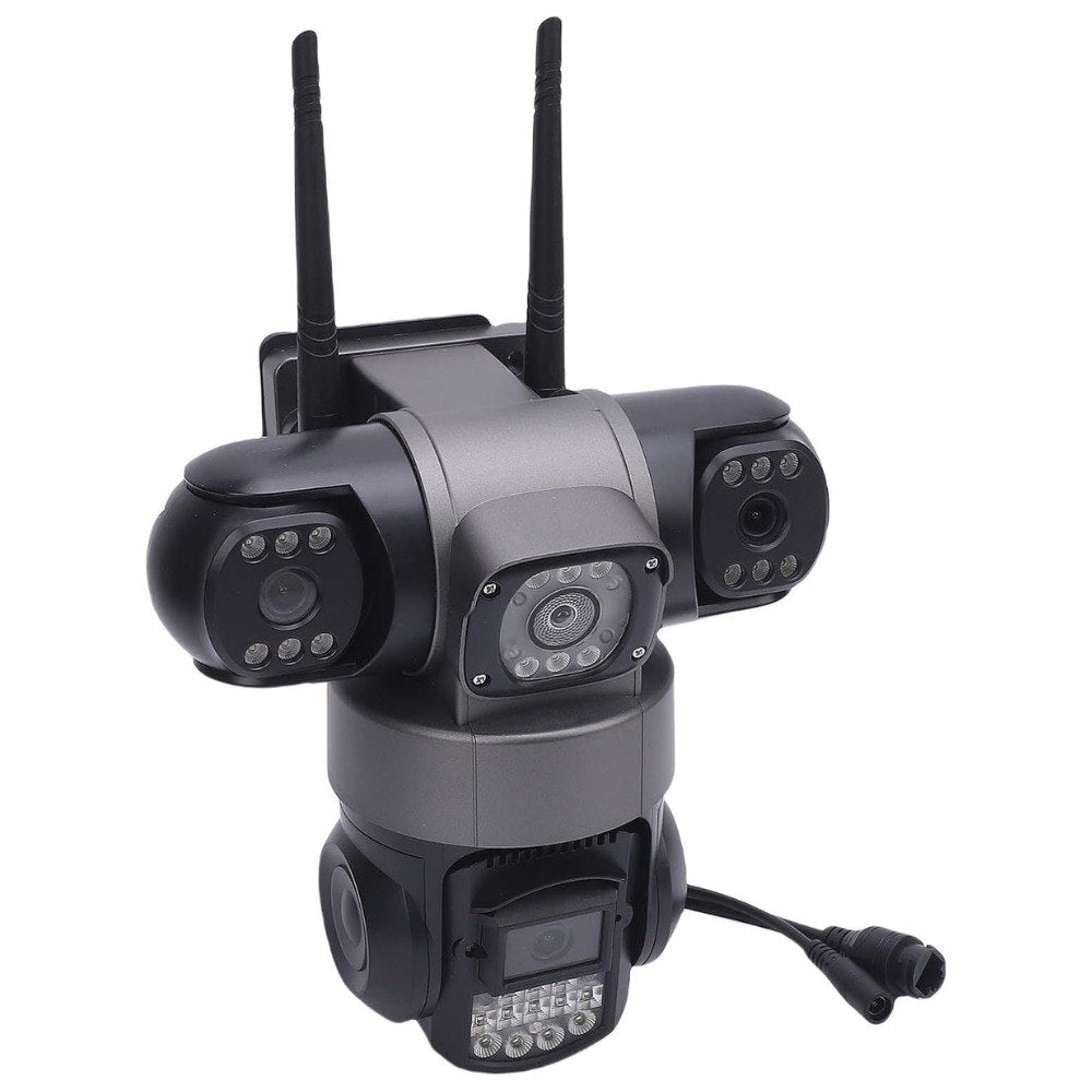 Cámara de Seguridad IP V380 Pro para Exterior | Triple Lente PTZ 355°, HD 1080P y Visión Nocturna