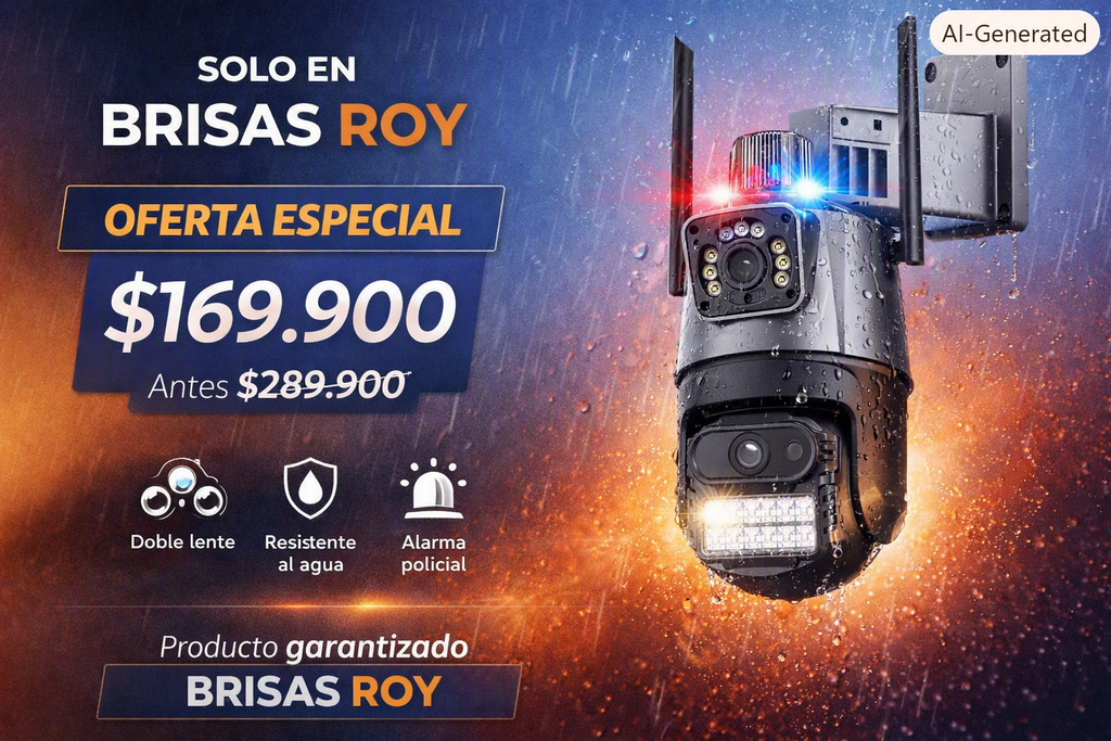 Cámara de Seguridad Doble Lente con Alarma Policial y WiFi