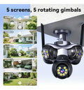 Cámara de Seguridad WiFi 4K – 5 Lentes Independientes, Domo Tipo Pulpo, Visión Nocturna y Alarma