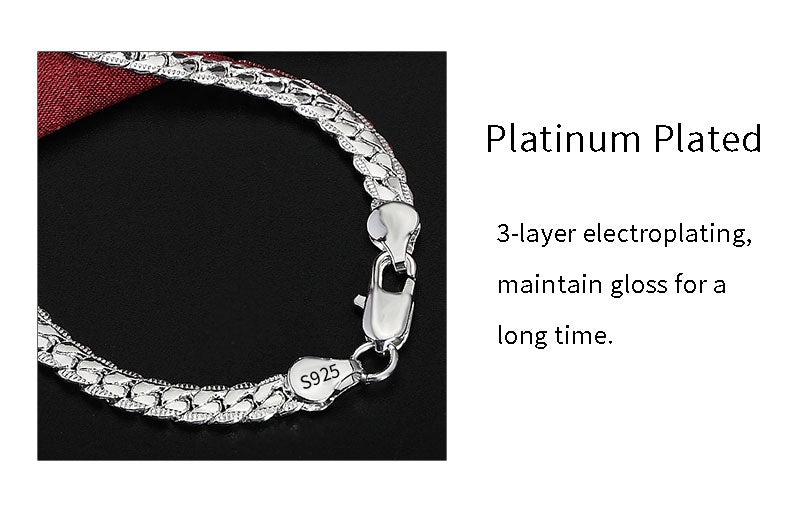 18K Gold/Silver Color 6mm Full Sideways Necklace 8/18/20/24 Inch Chain For Woman Men Fashion Wedding Engagement Jewelry