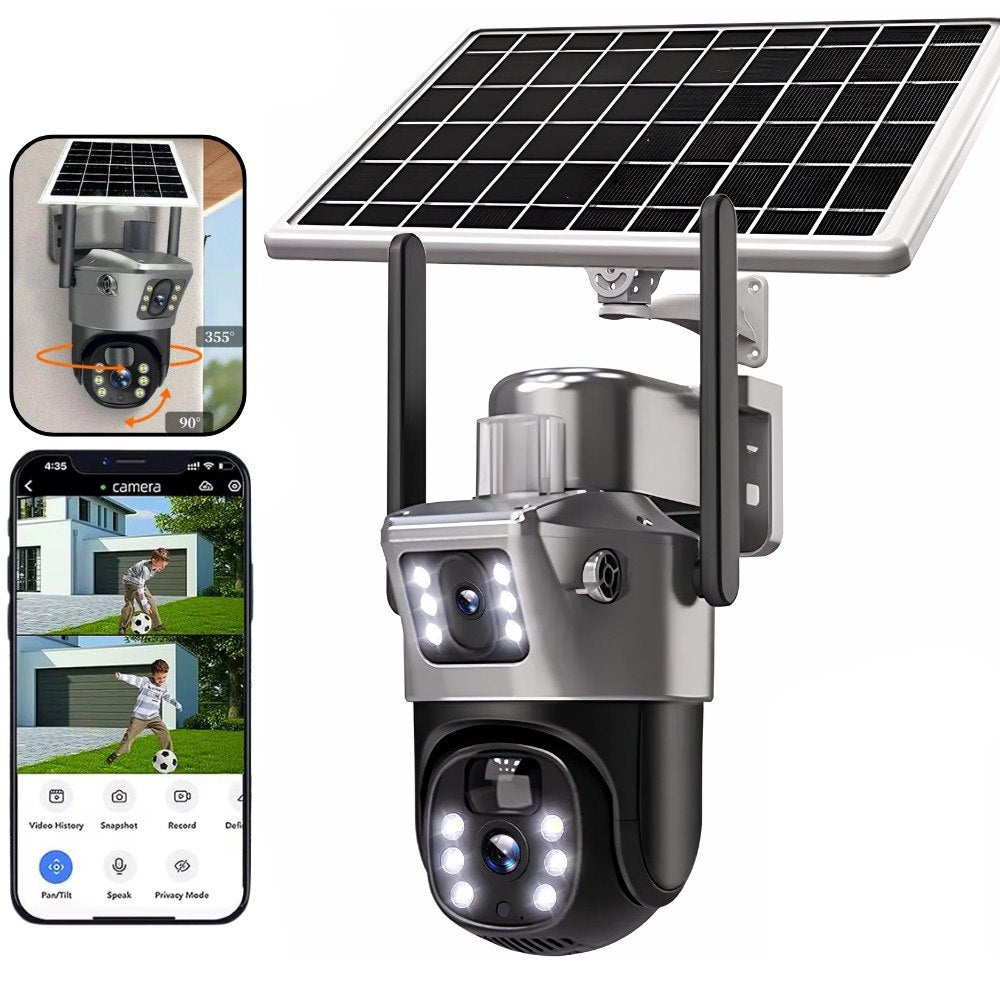 Cámara Solar 4G V380 Pro TP15 | Doble Lente PTZ, HD 1080P, Visión Nocturna Sin Wi-Fi